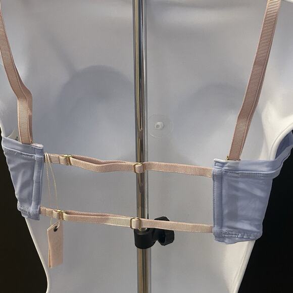 Free People We are HAH Wired Mesh Bra Periwinkle Blue Size 30-38 B - Picture 6 of 9